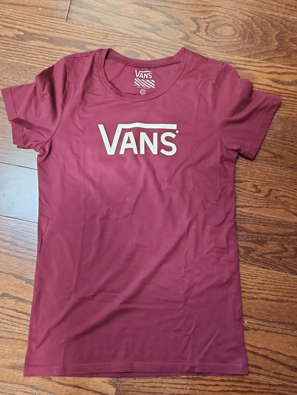 Vans Women's Burgundy Logo Short Sleeve Tee